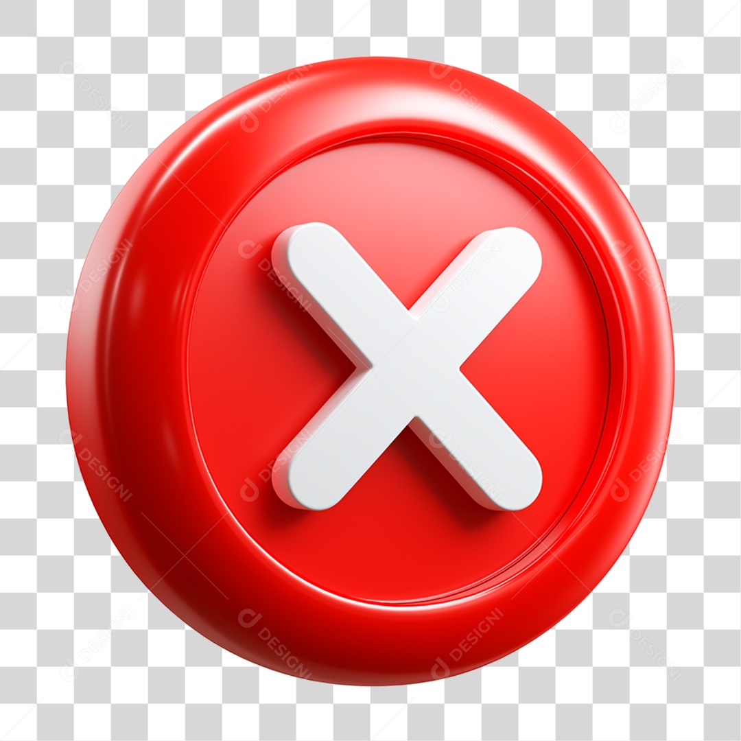 Ícone 3D Símbolo Negativo PNG Transparente