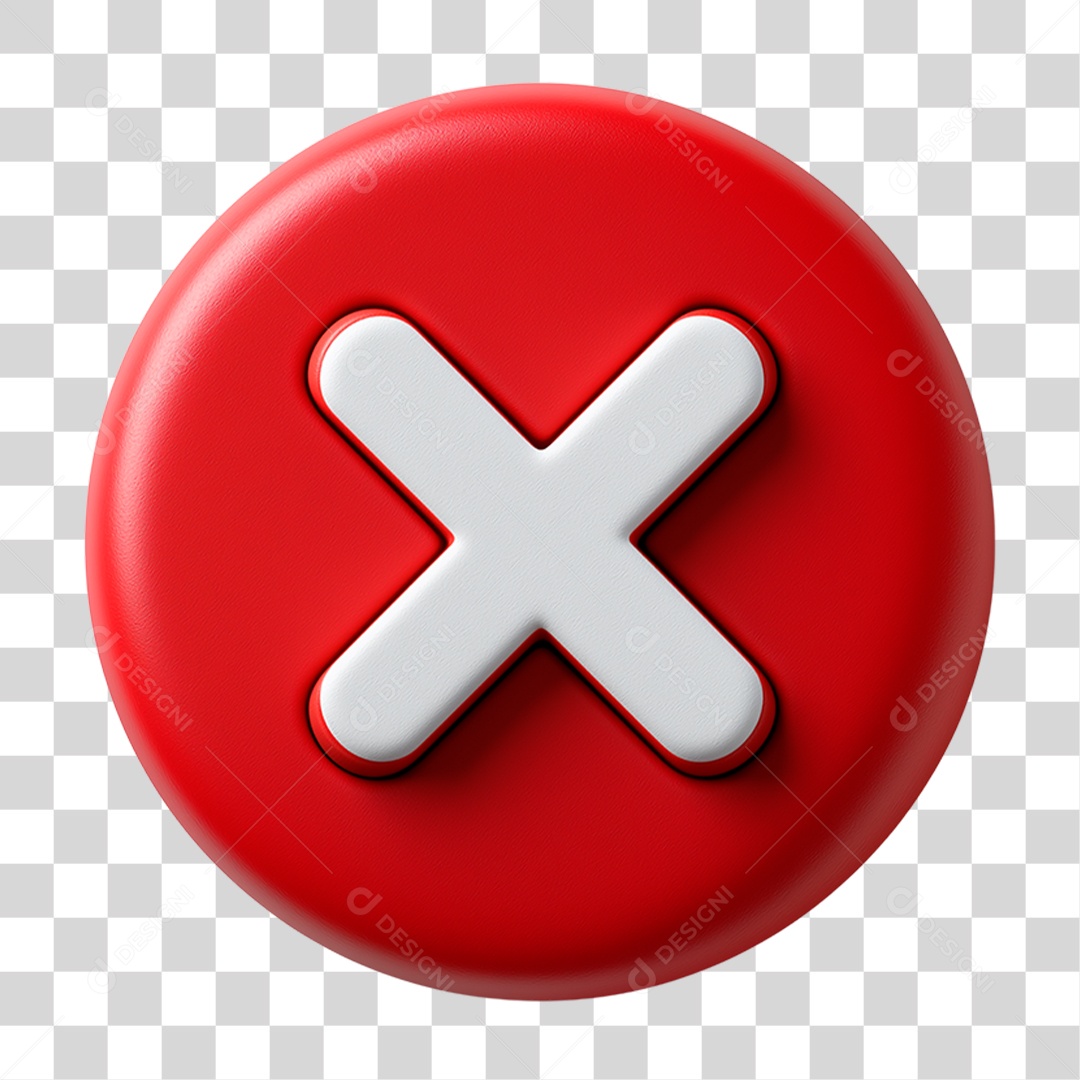 Ícone 3D Símbolo Negativo PNG Transparente