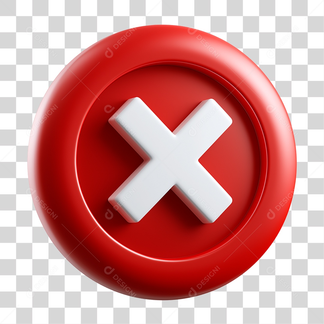 Ícone 3D Símbolo Negativo PNG Transparente