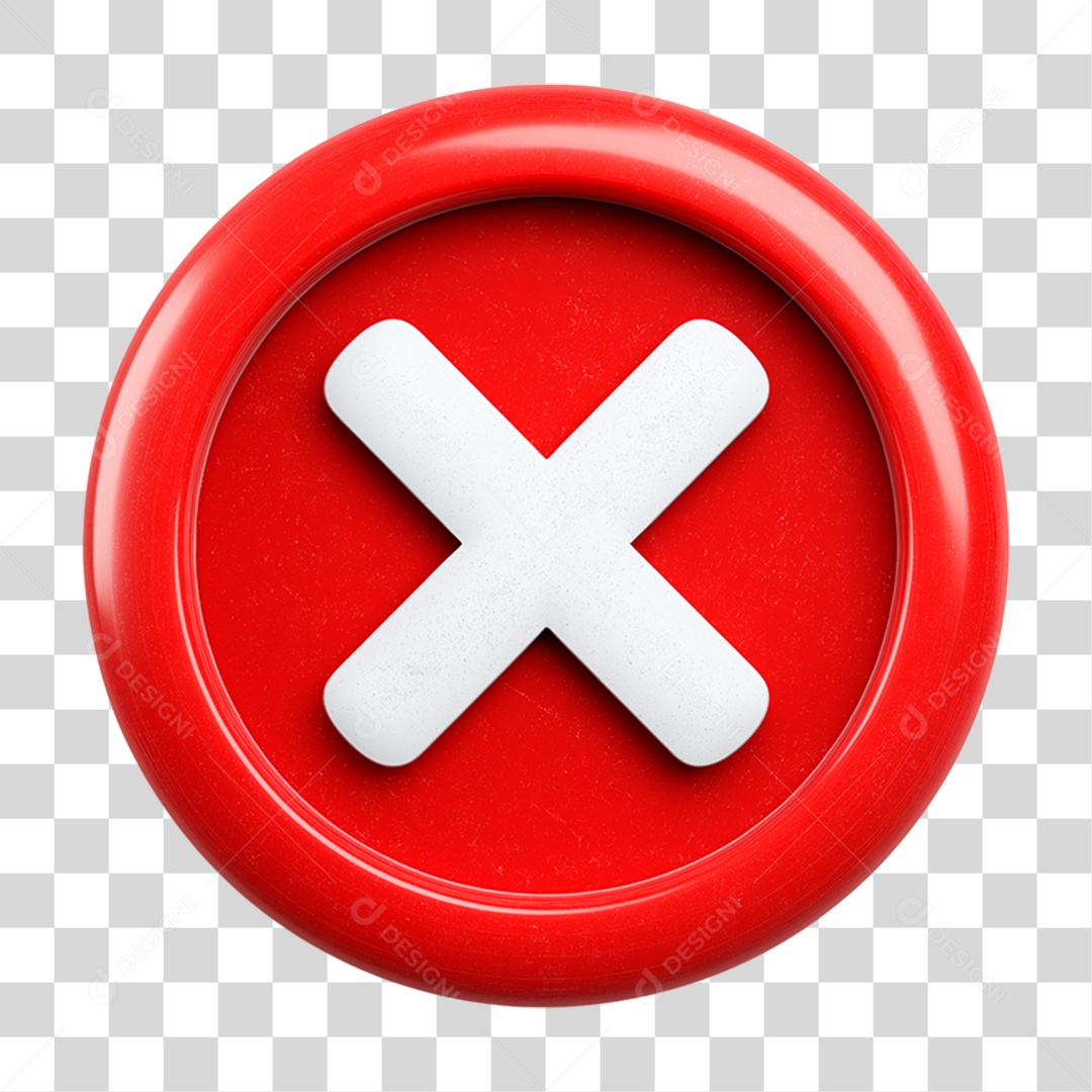 Ícone 3D Símbolo Negativo PNG Transparente