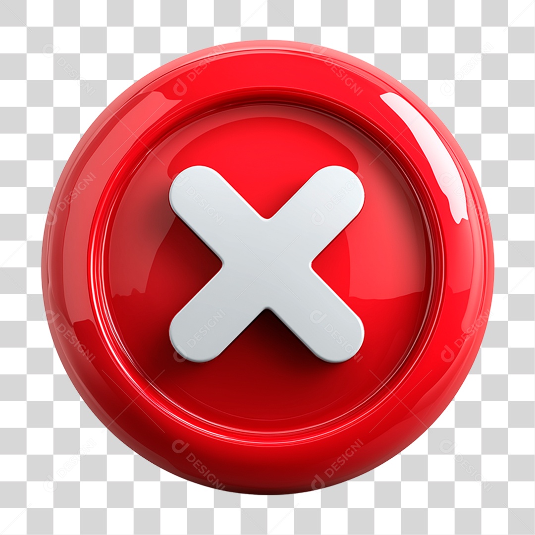 Ícone 3D Símbolo Negativo PNG Transparente