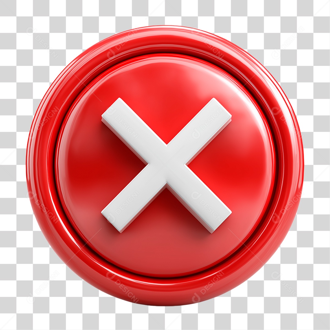 Ícone 3D Símbolo Negativo PNG Transparente