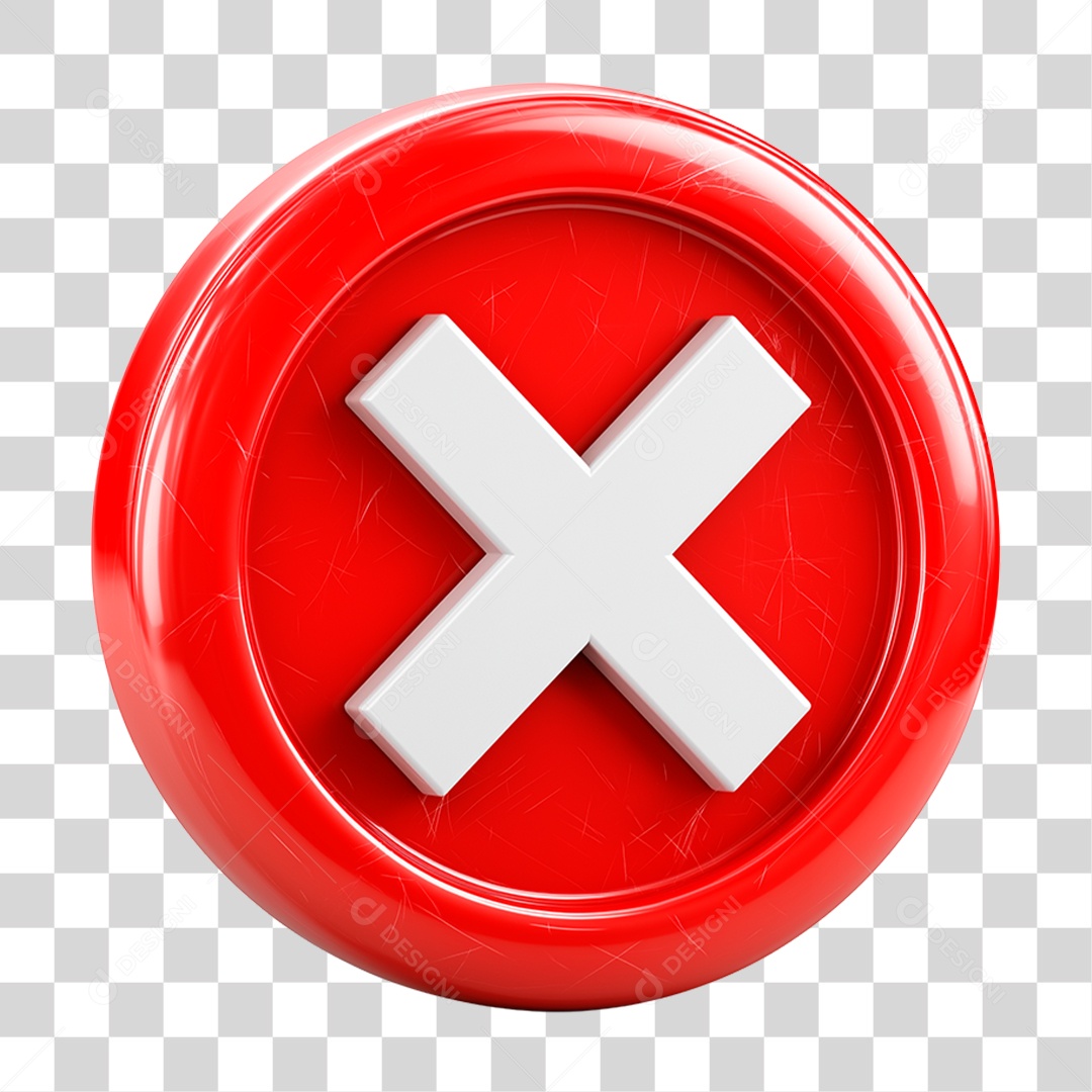 Ícone 3D Símbolo Negativo PNG Transparente