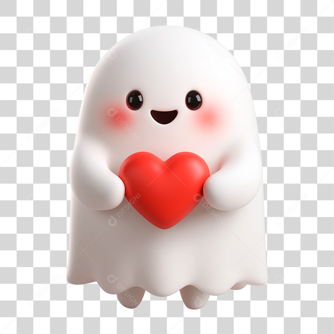 Personagem 3D de Halloween Fantasma PNG Transparente