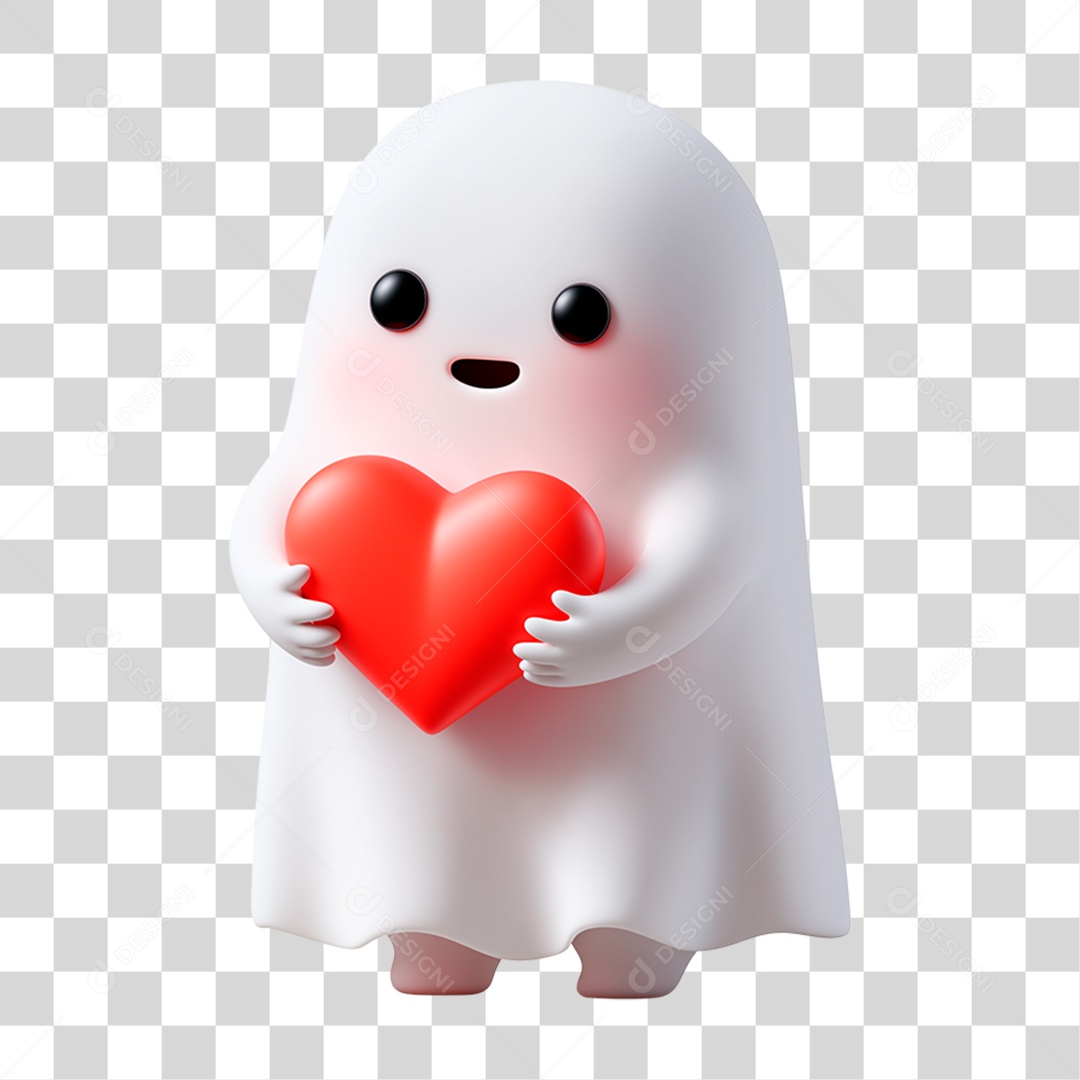 Personagem 3D de Halloween Fantasma PNG Transparente