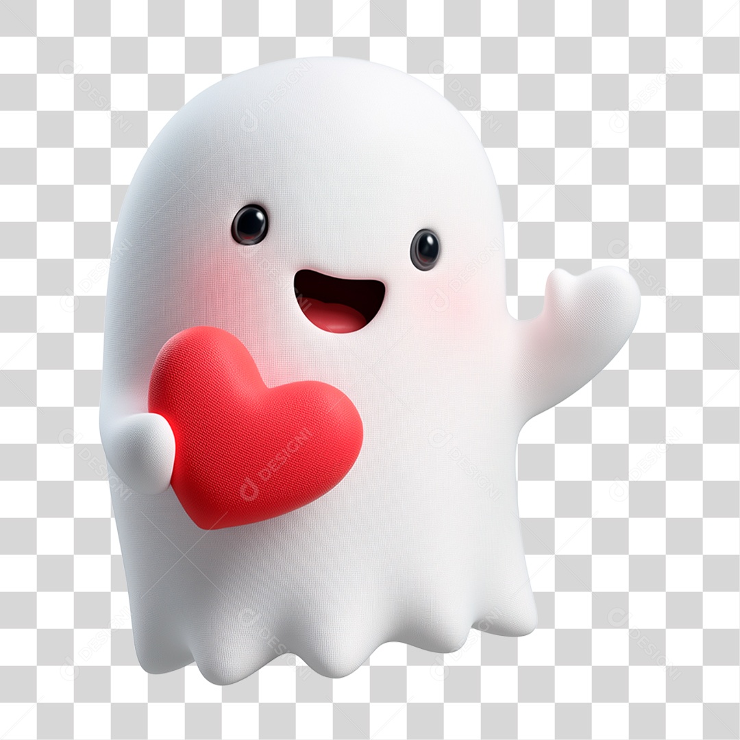 Personagem 3D de Halloween Fantasma PNG Transparente
