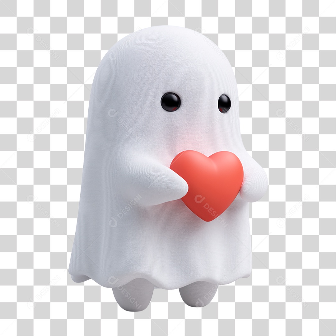 Personagem 3D de Halloween Fantasma PNG Transparente