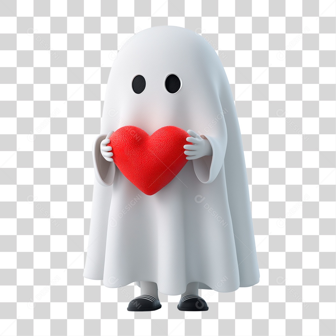 Personagem 3D de Halloween Fantasma PNG Transparente