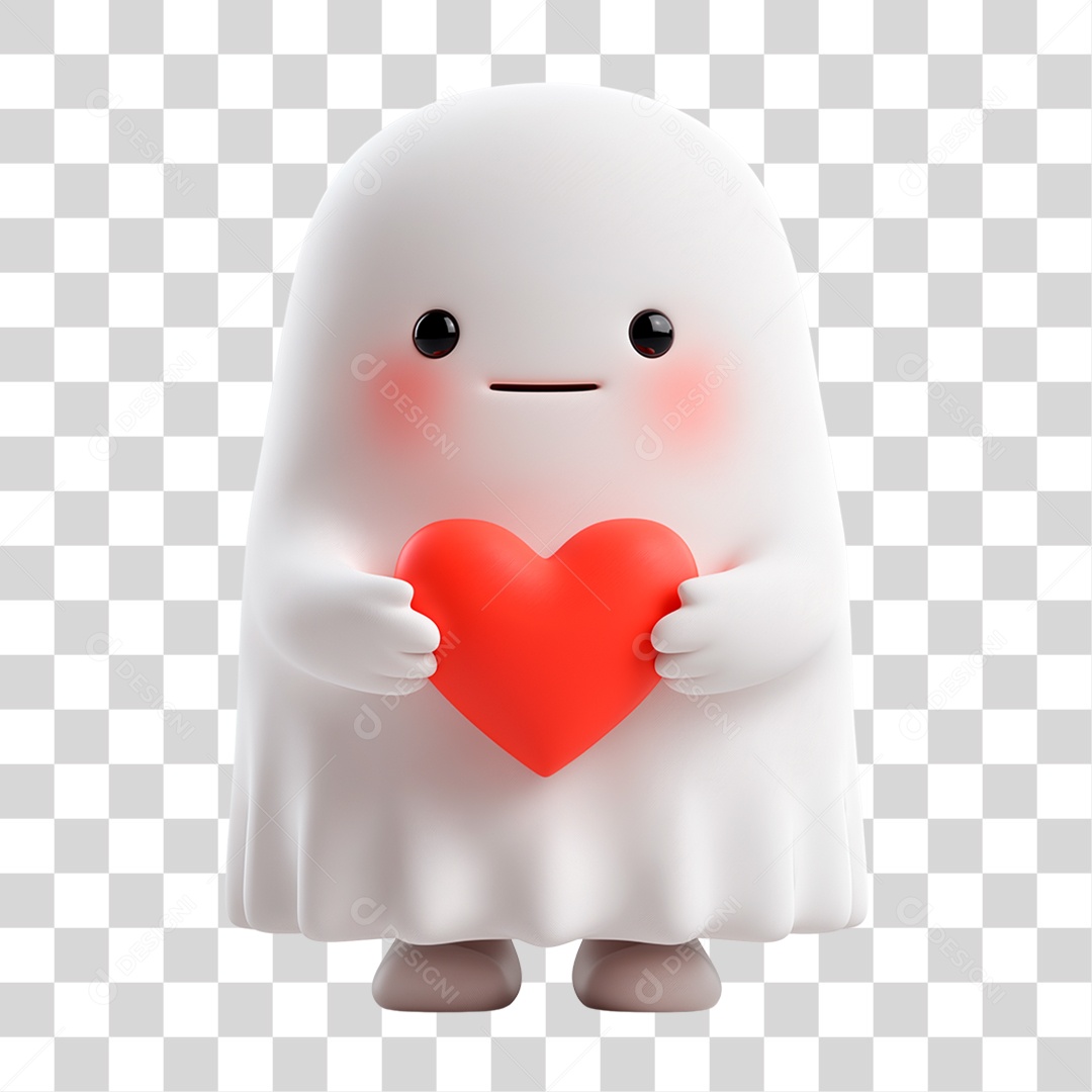 Personagem 3D de Halloween Fantasma PNG Transparente