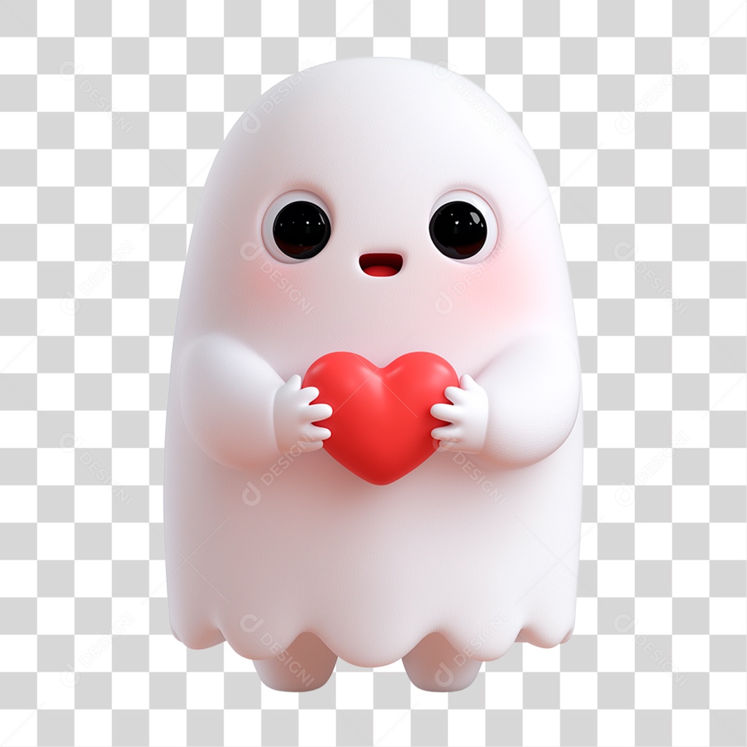 Personagem 3D de Halloween Fantasma PNG Transparente