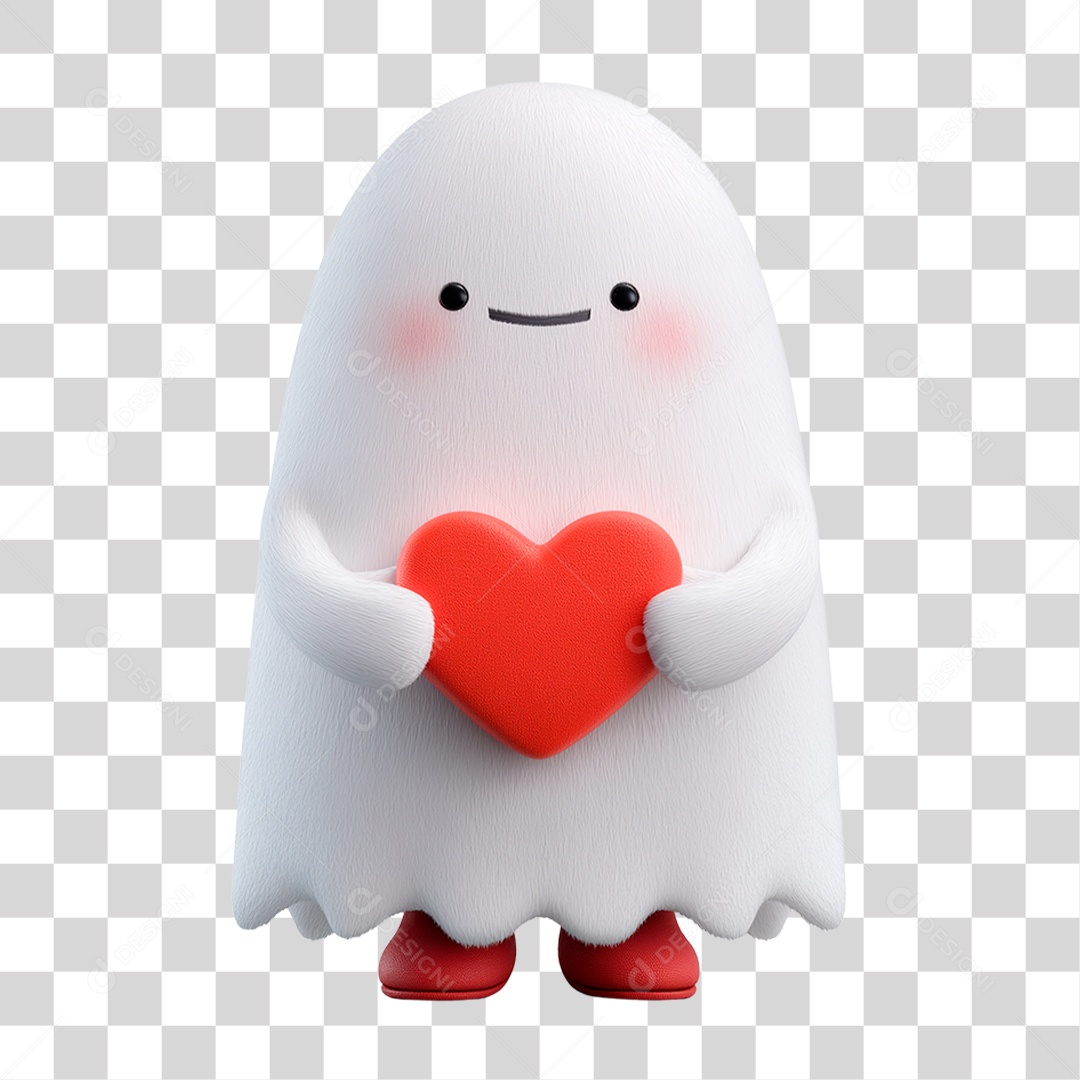 Personagem 3D de Halloween Fantasma PNG Transparente