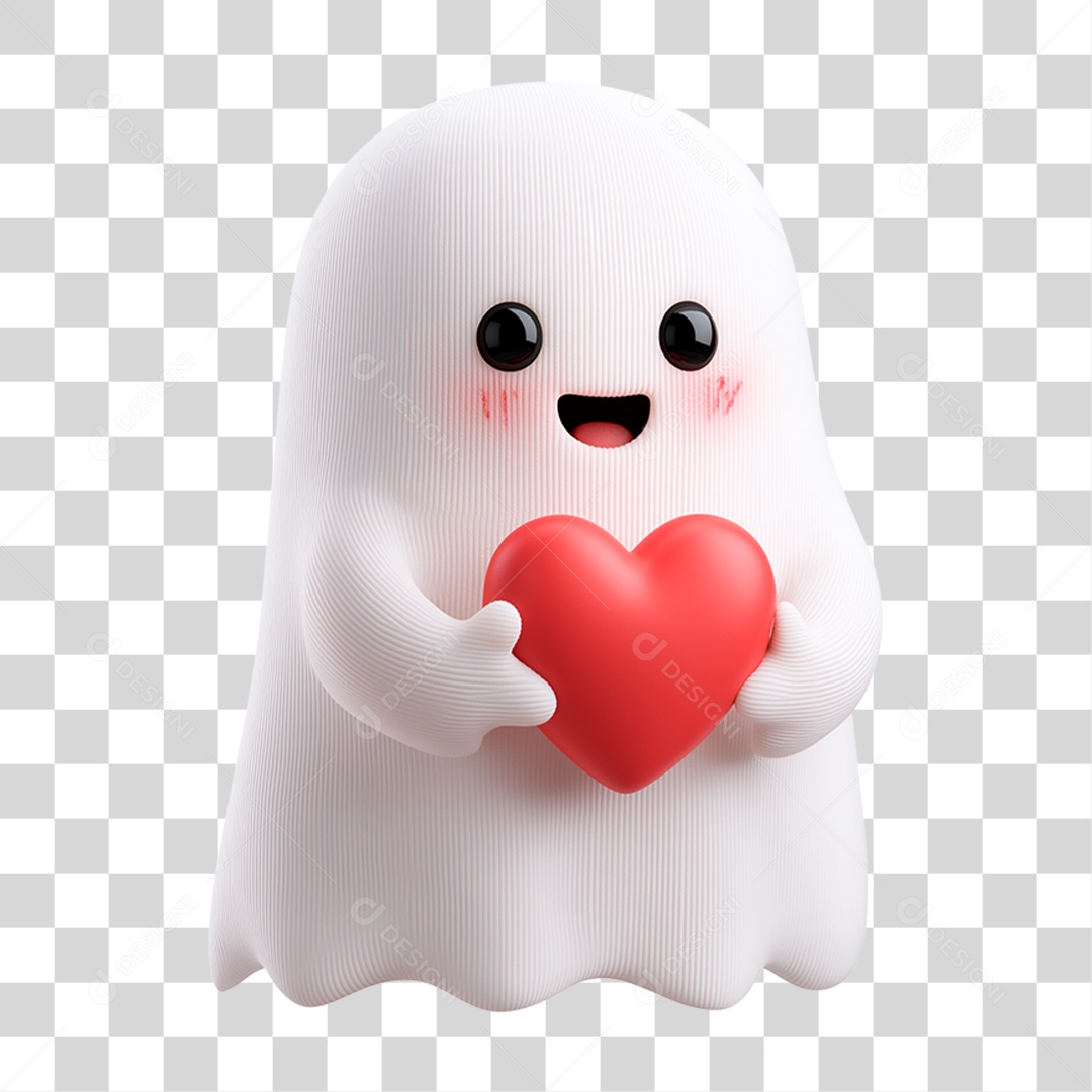 Personagem 3D de Halloween Fantasma PNG Transparente