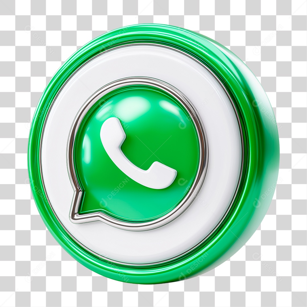 Ícone 3D WhatsApp PNG Transparente
