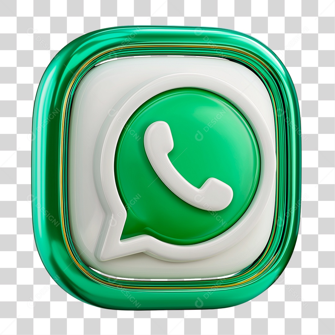 Ícone 3D WhatsApp PNG Transparente