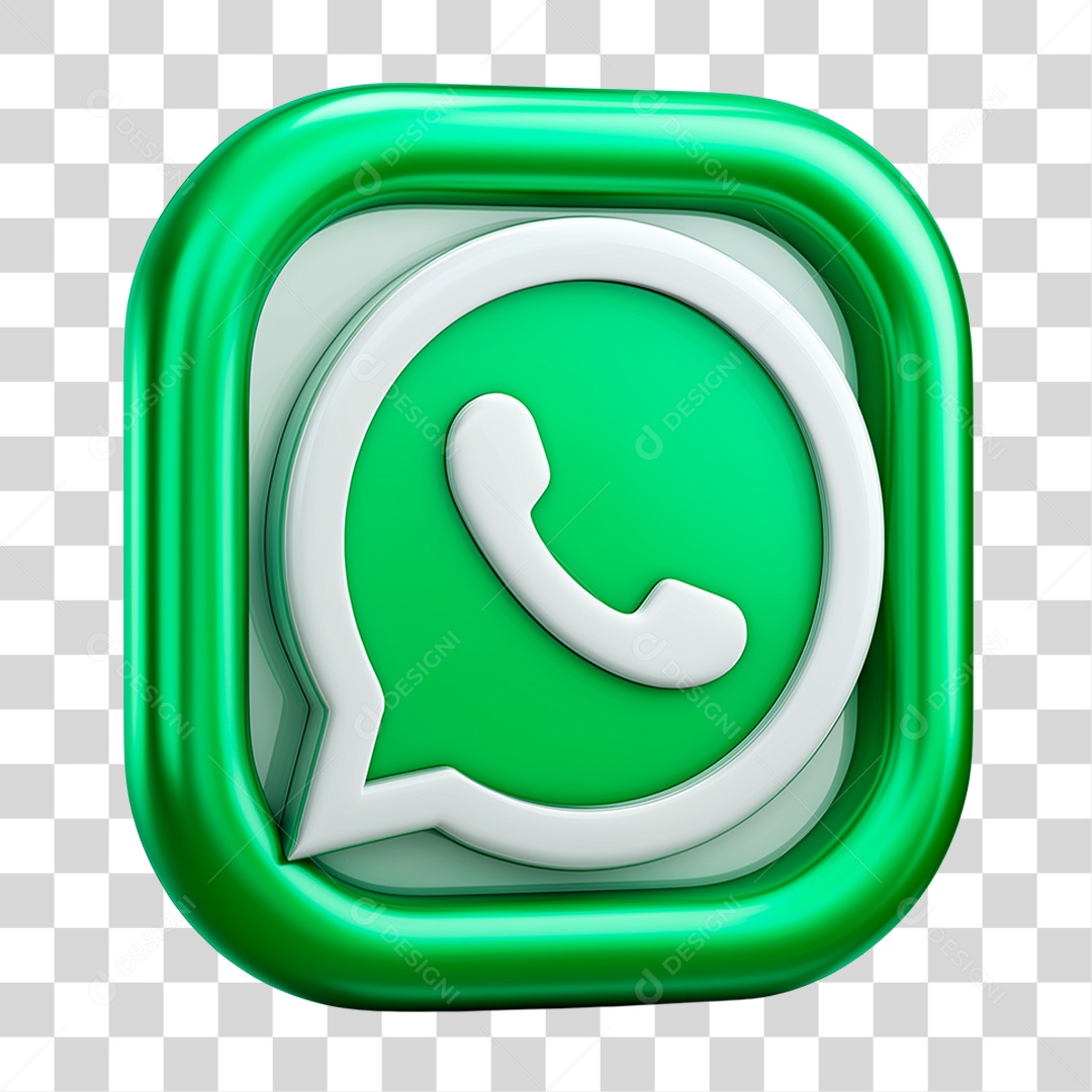 Ícone 3D WhatsApp PNG Transparente