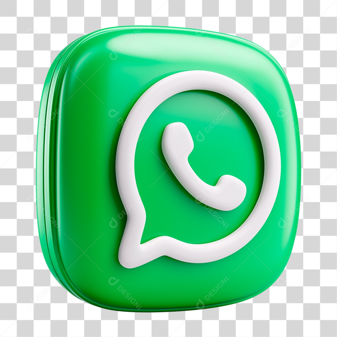 Ícone 3D WhatsApp PNG Transparente