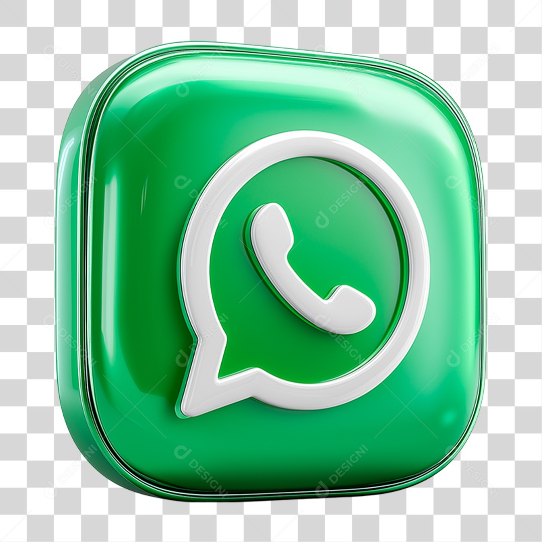 Ícone 3D WhatsApp PNG Transparente