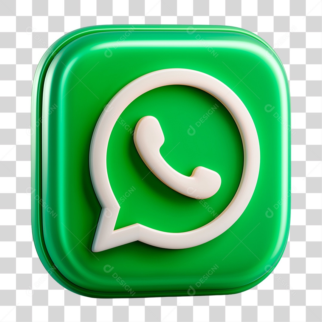 Ícone 3D WhatsApp PNG Transparente