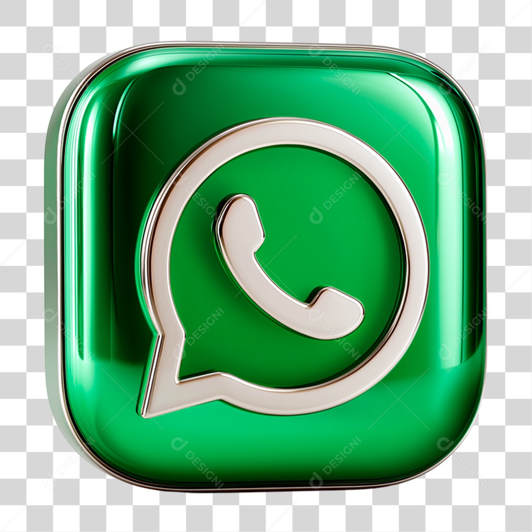 Ícone 3D WhatsApp PNG Transparente