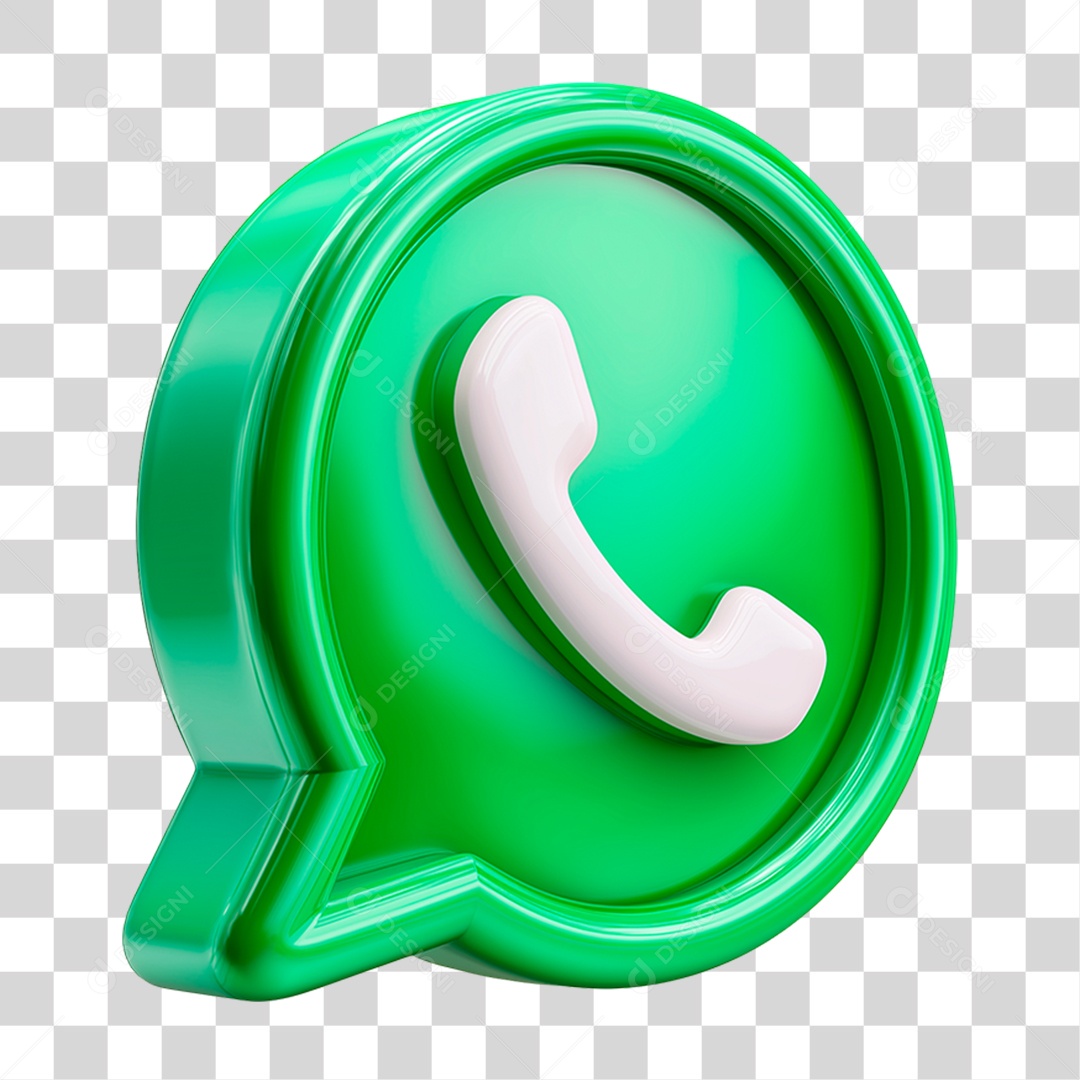 Ícone 3D WhatsApp PNG Transparente