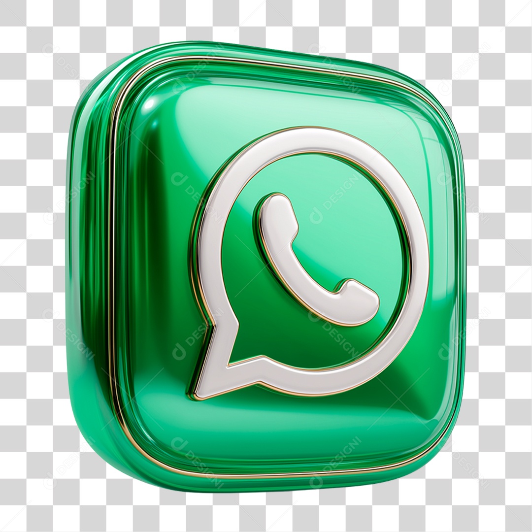 Ícone 3D WhatsApp PNG Transparente