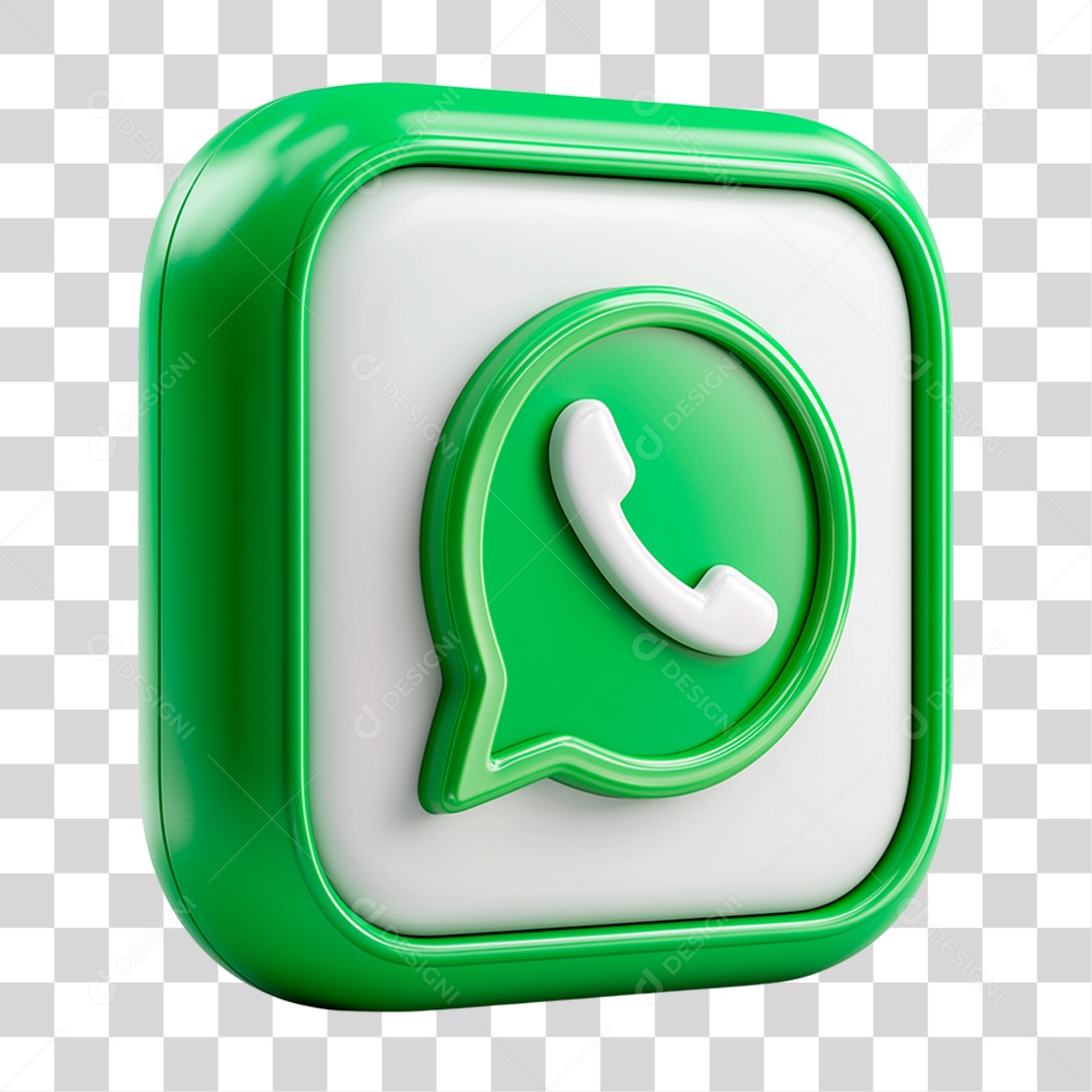 Ícone 3D WhatsApp PNG Transparente