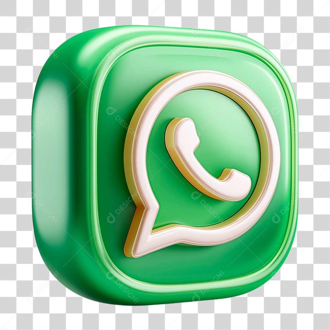 Ícone 3D WhatsApp PNG Transparente