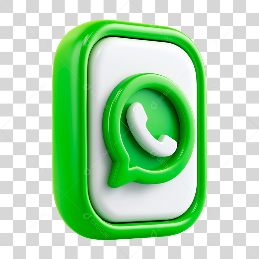 Ícone 3D WhatsApp PNG Transparente