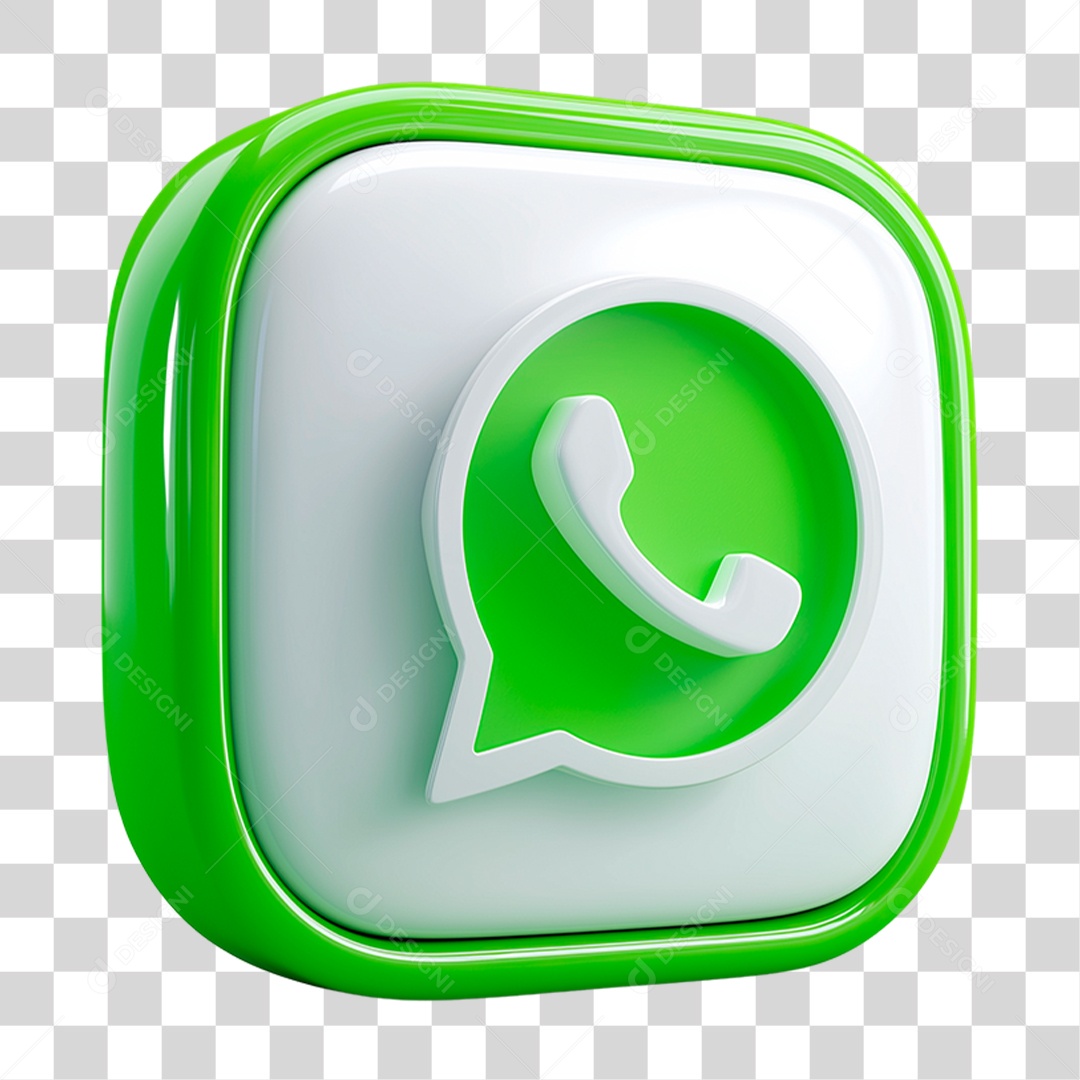Ícone 3D WhatsApp PNG Transparente