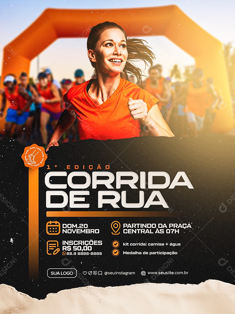 Corrida De Rua Social Media PSD Editável