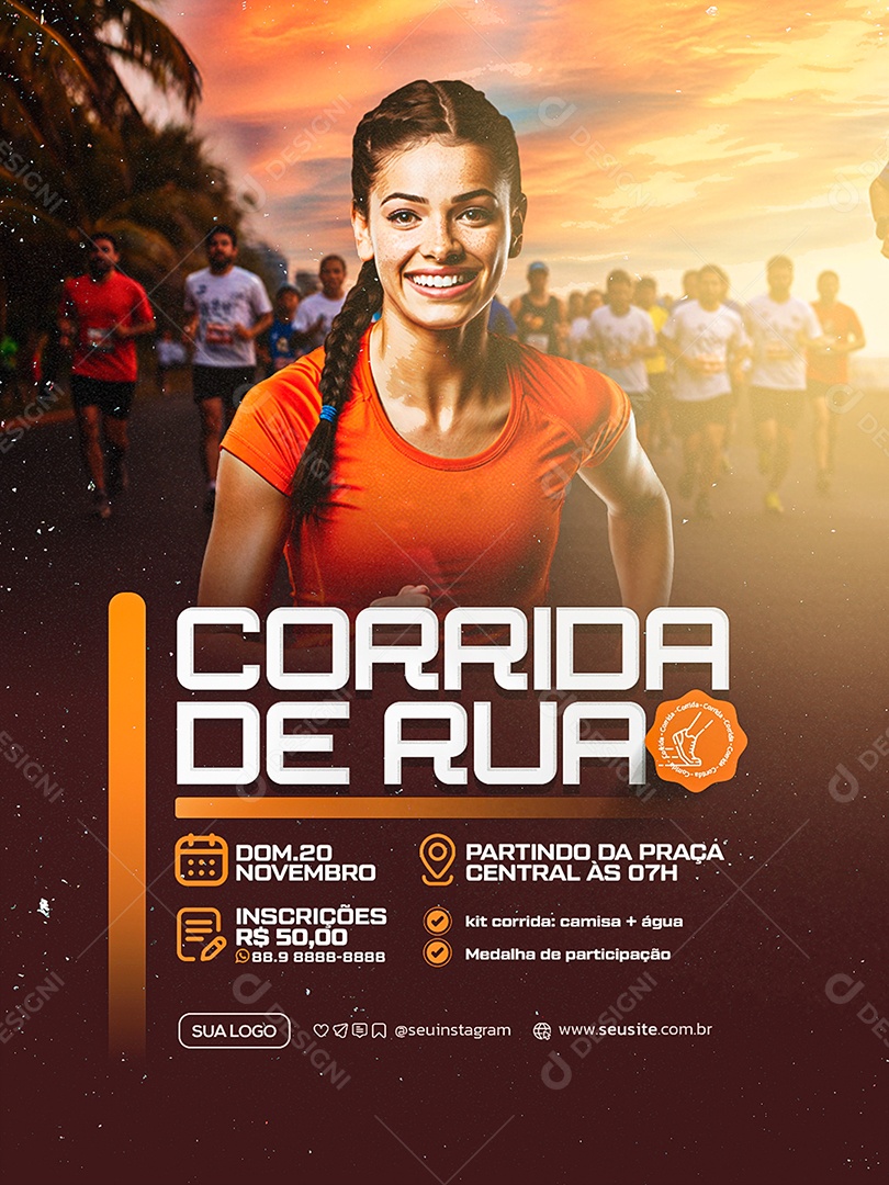 Corrida De Rua Social Media PSD Editável