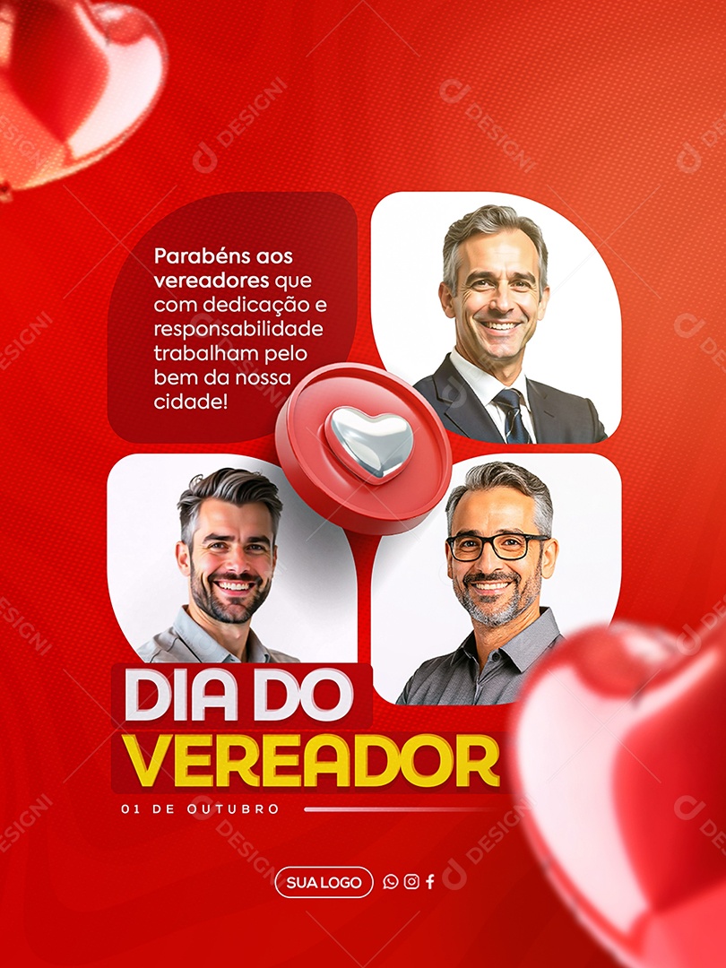 Dia Do Vereador 01 De Outubro Social Media PSD Editável