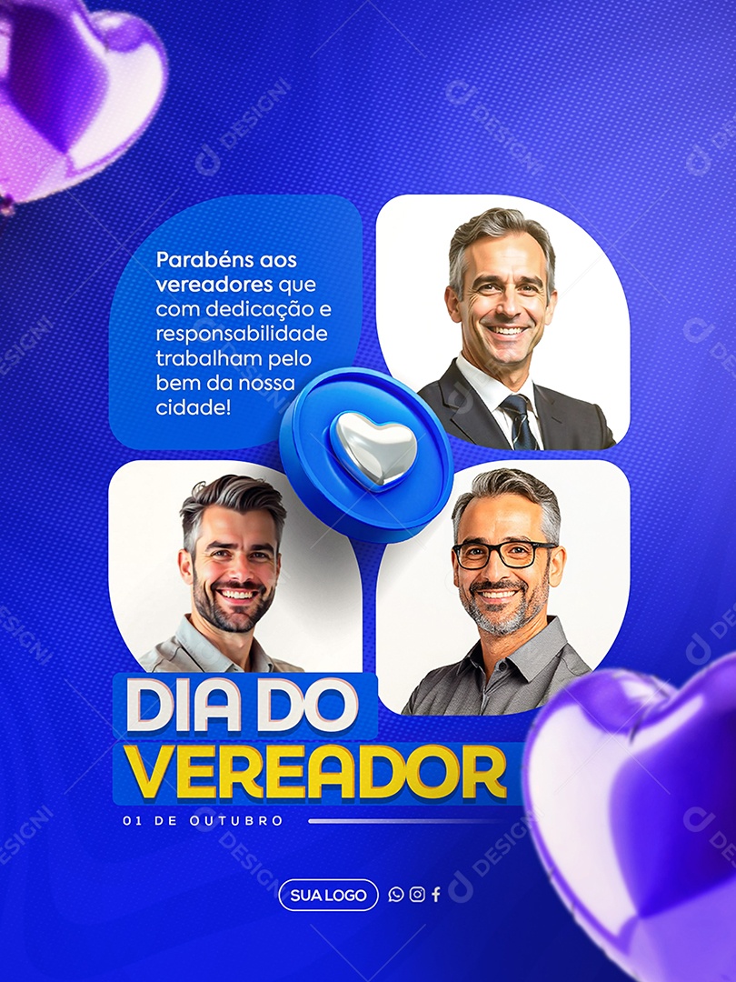 Dia Do Vereador 01 De Outubro Social Media PSD Editável