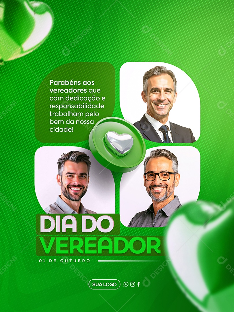 Dia Do Vereador 01 De Outubro Social Media PSD Editável
