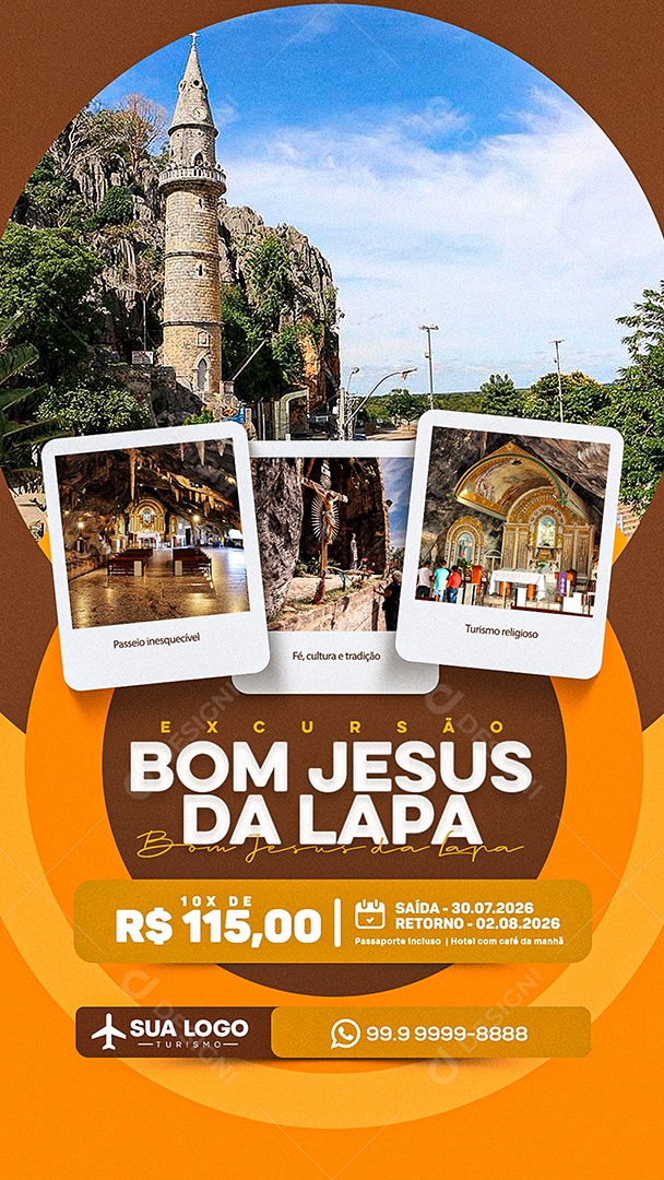 Turismo Excursão Bom Jesus da Lapa Social Media PSD Editável