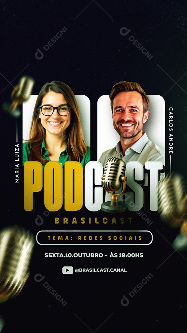 Story BrasilCast Programa de Entrevista Podcast Social Media PSD Editável