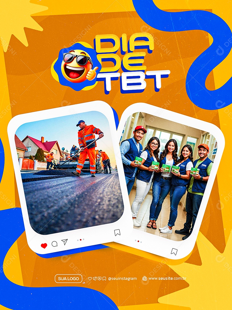 Hoje é Dia de TBT Empresa Social Media PSD Editável