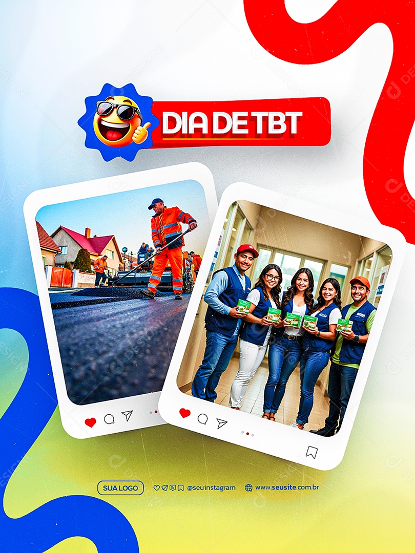 Hoje é Dia de TBT Empresa Social Media PSD Editável