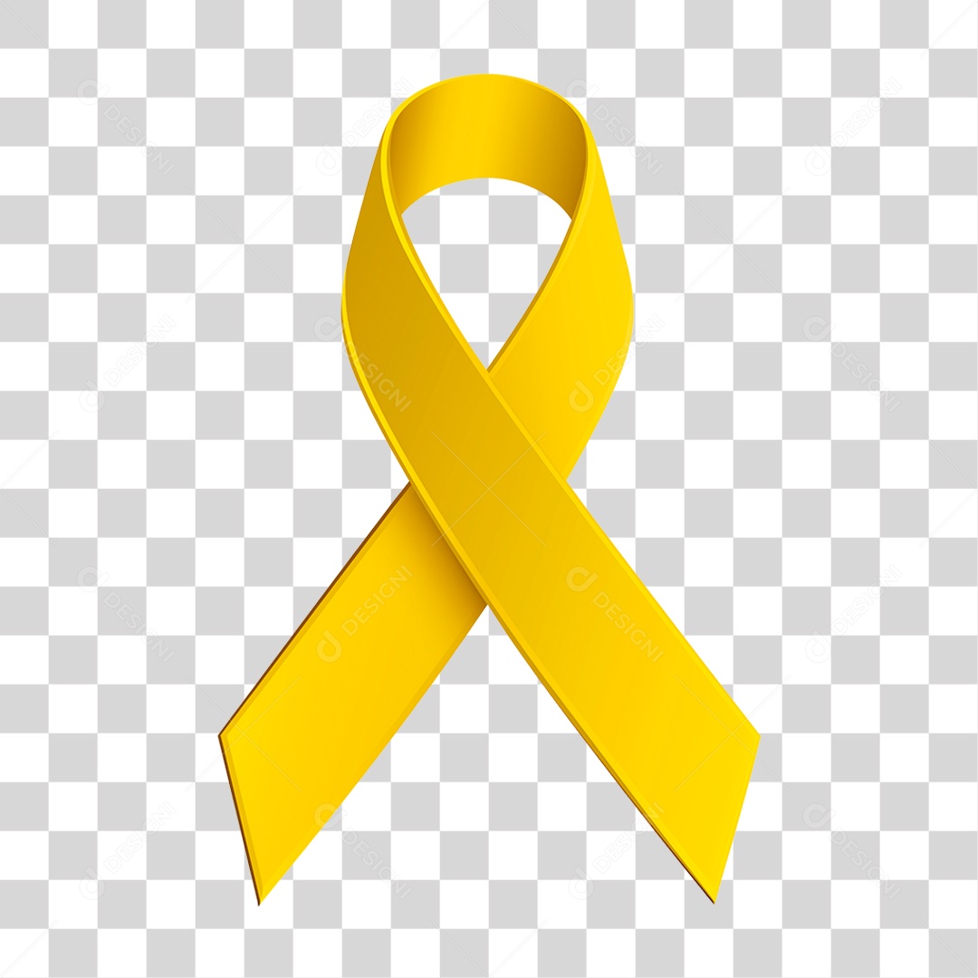Laço Amarelo Conscientização PNG Transparente