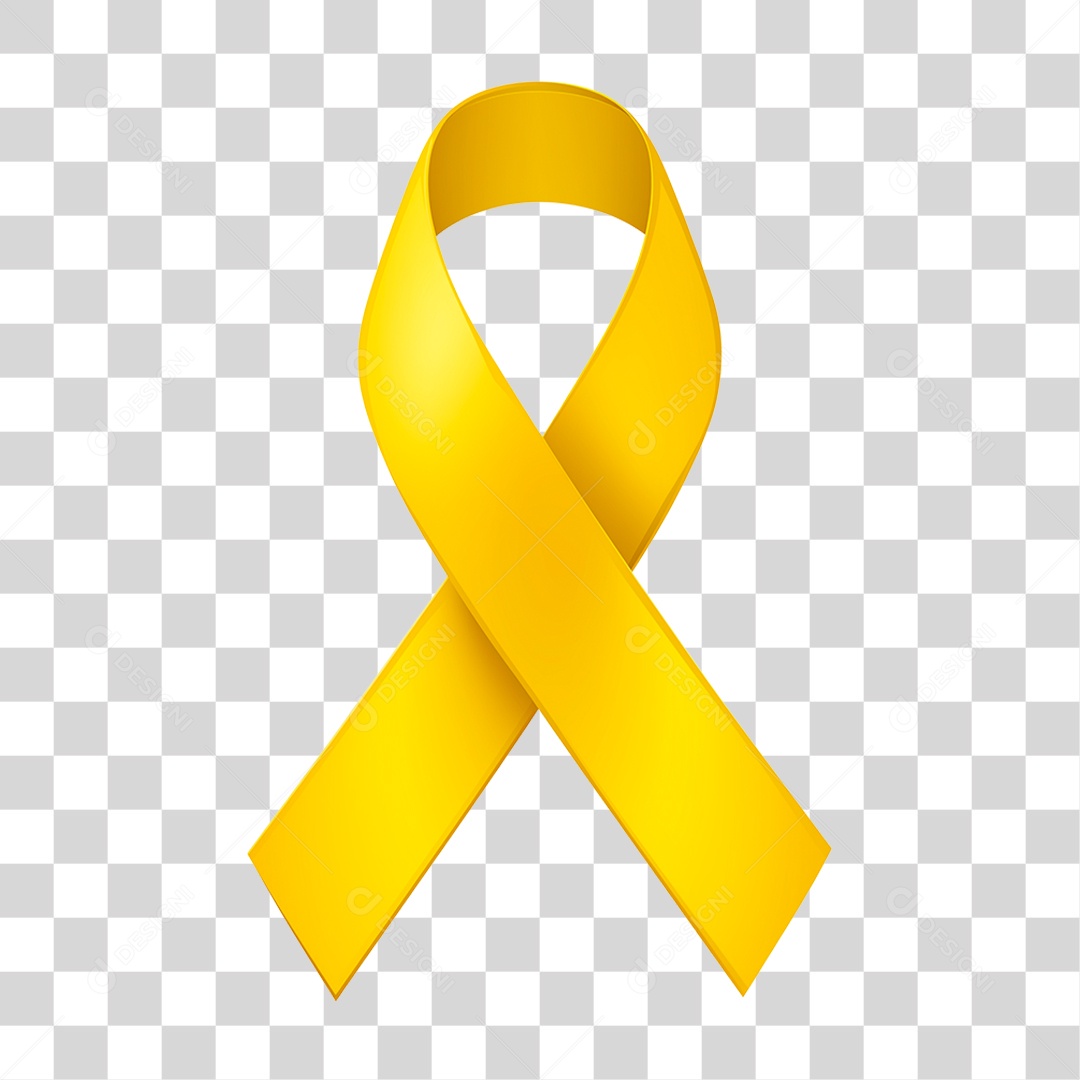 Laço Amarelo Conscientização PNG Transparente