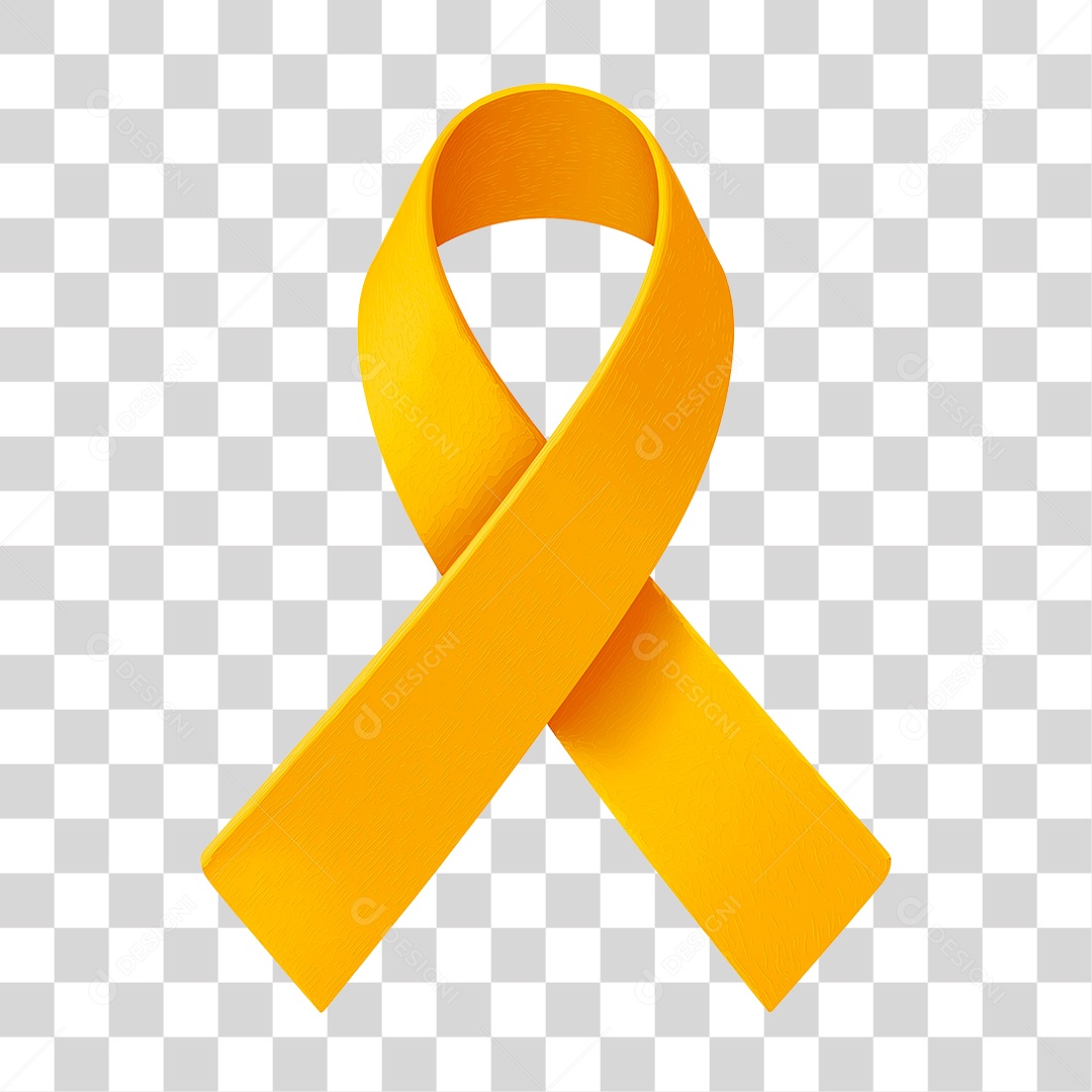 Laço Amarelo Conscientização PNG Transparente