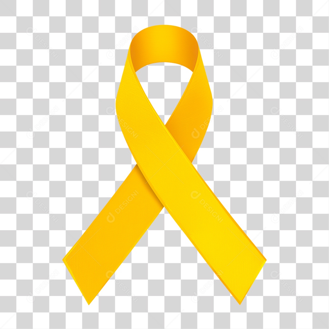 Laço Amarelo Conscientização PNG Transparente