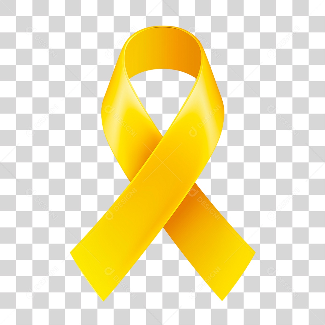 Laço Amarelo Conscientização PNG Transparente