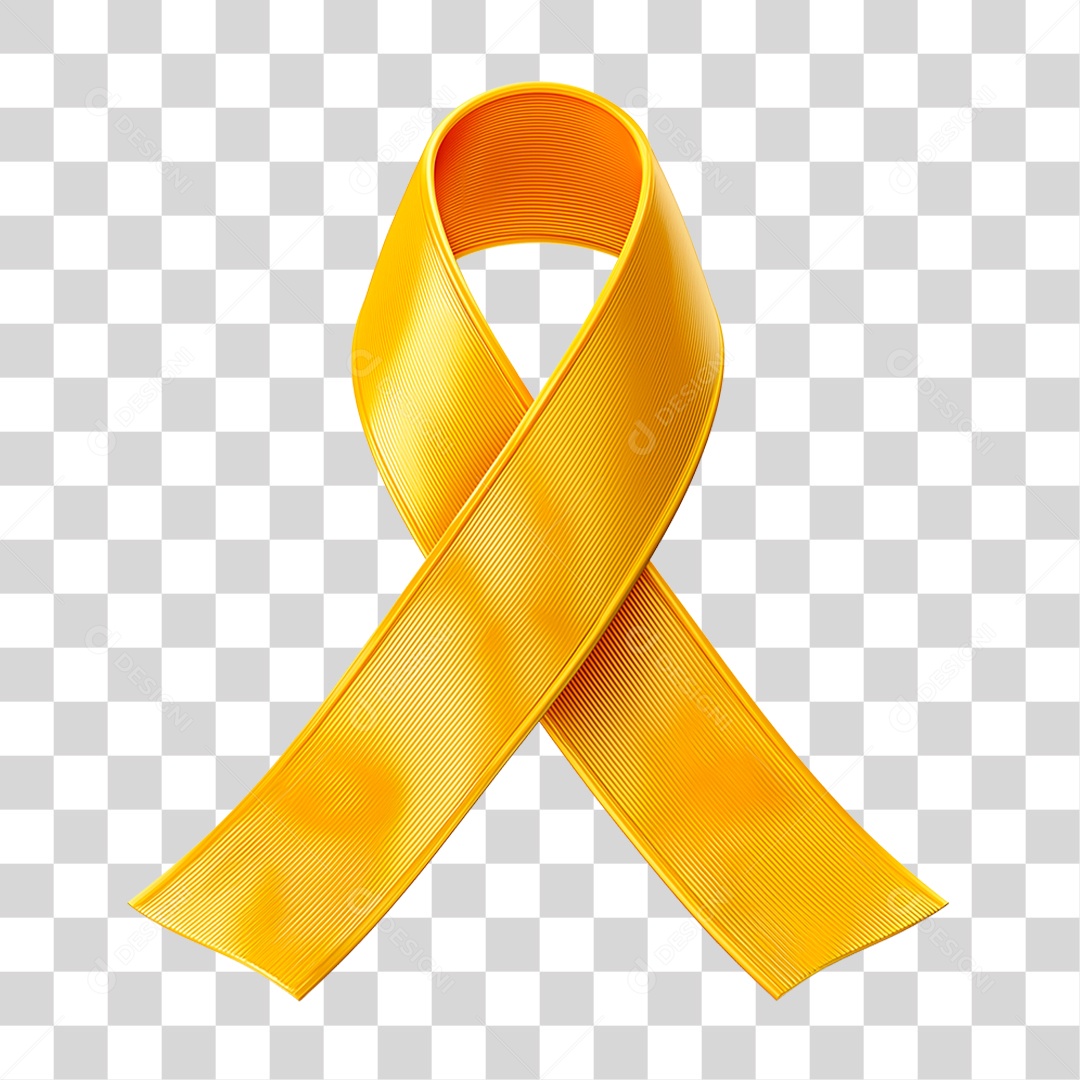 Laço Amarelo Conscientização PNG Transparente