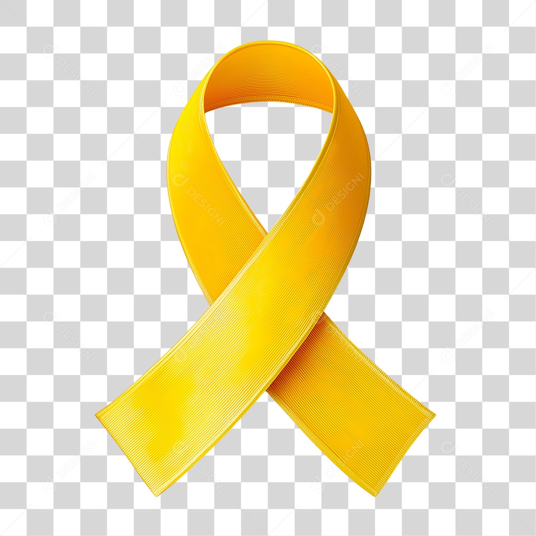 Laço Amarelo Conscientização PNG Transparente