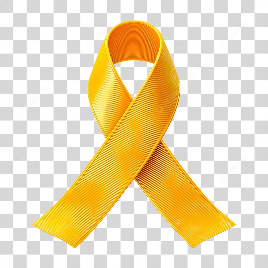 Laço Amarelo Conscientização PNG Transparente