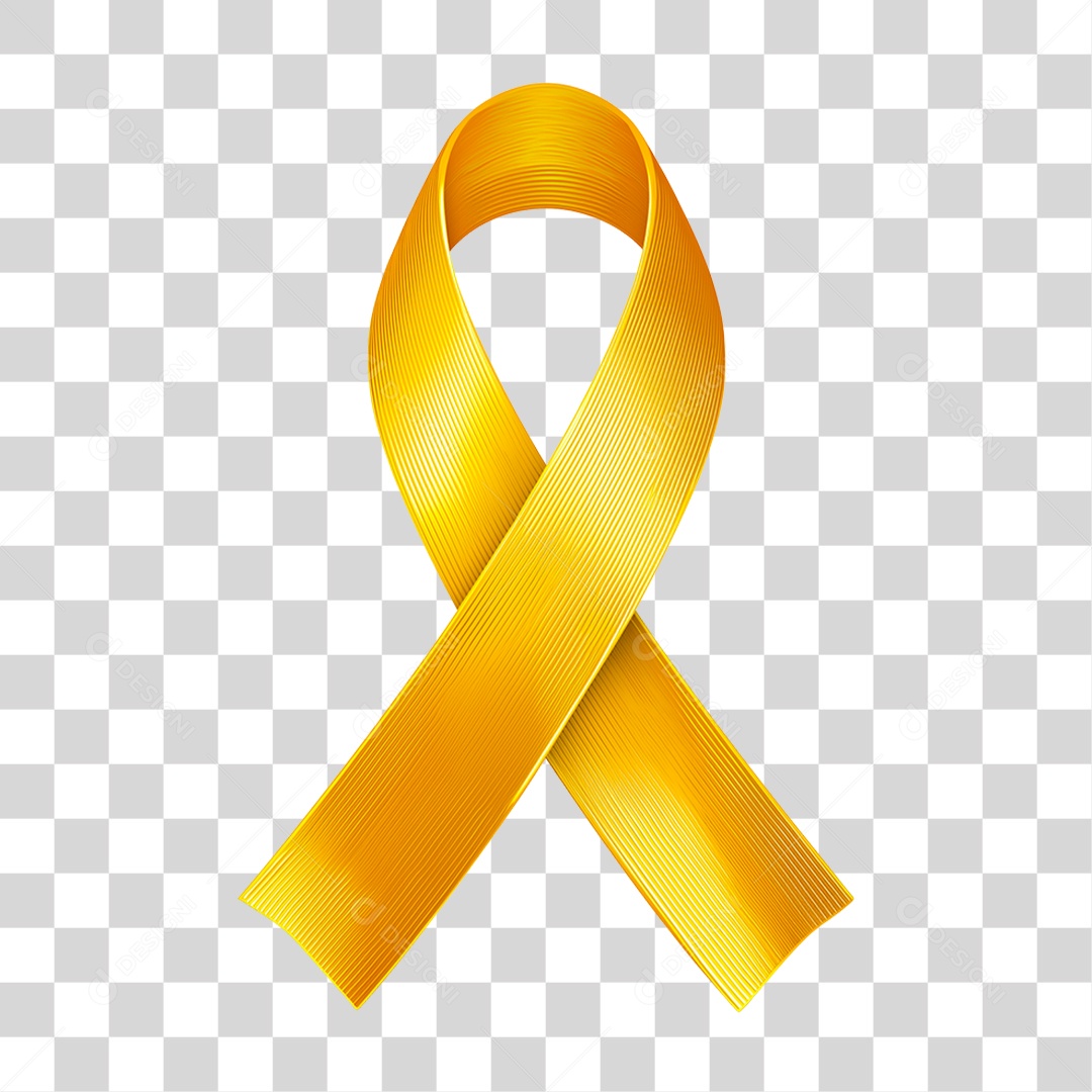 Laço Amarelo Conscientização PNG Transparente