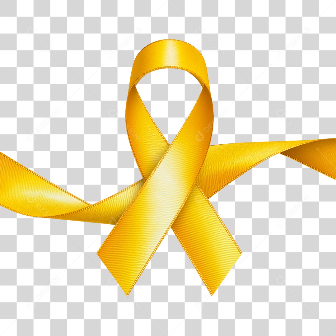 Laço Amarelo Conscientização PNG Transparente