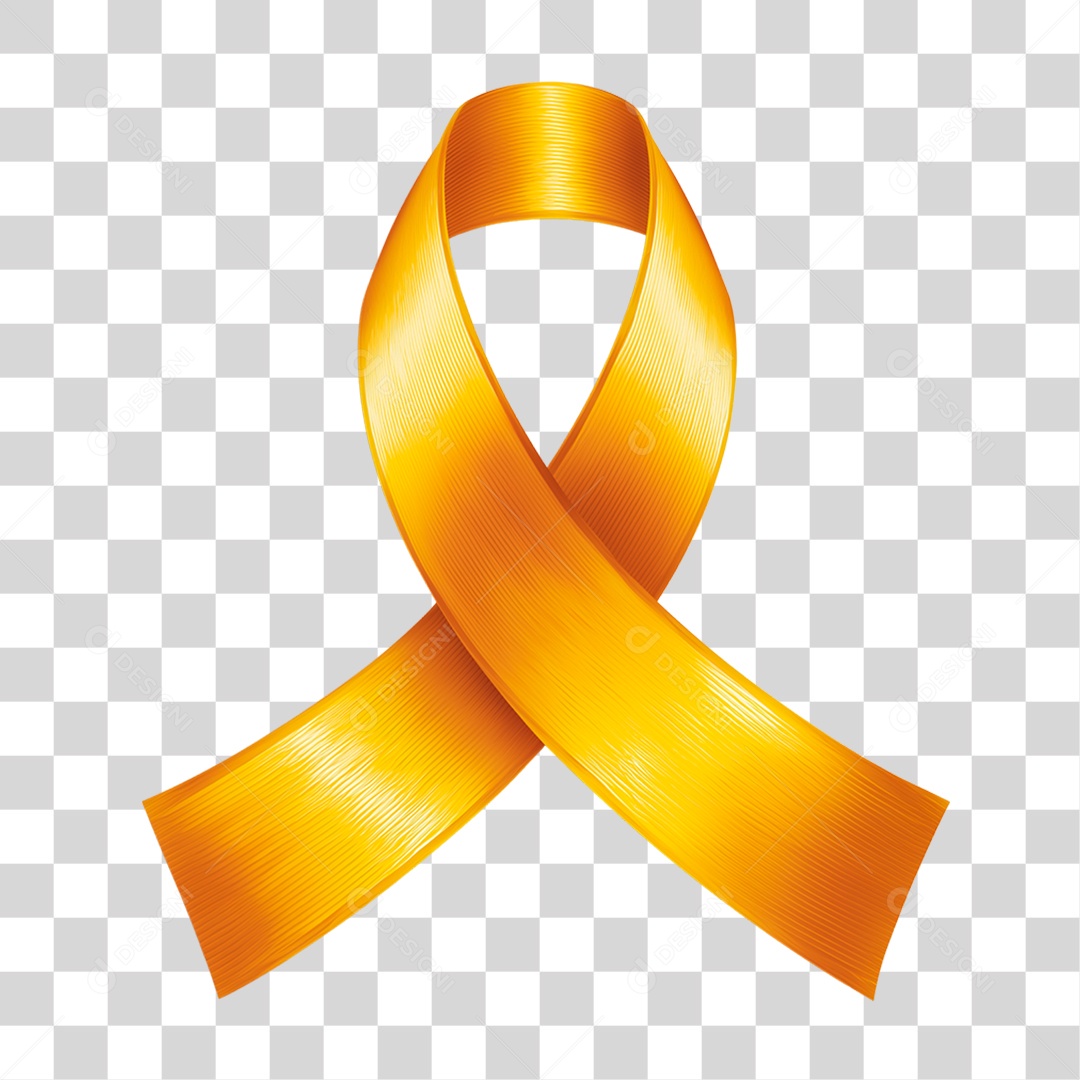 Laço Amarelo Conscientização PNG Transparente