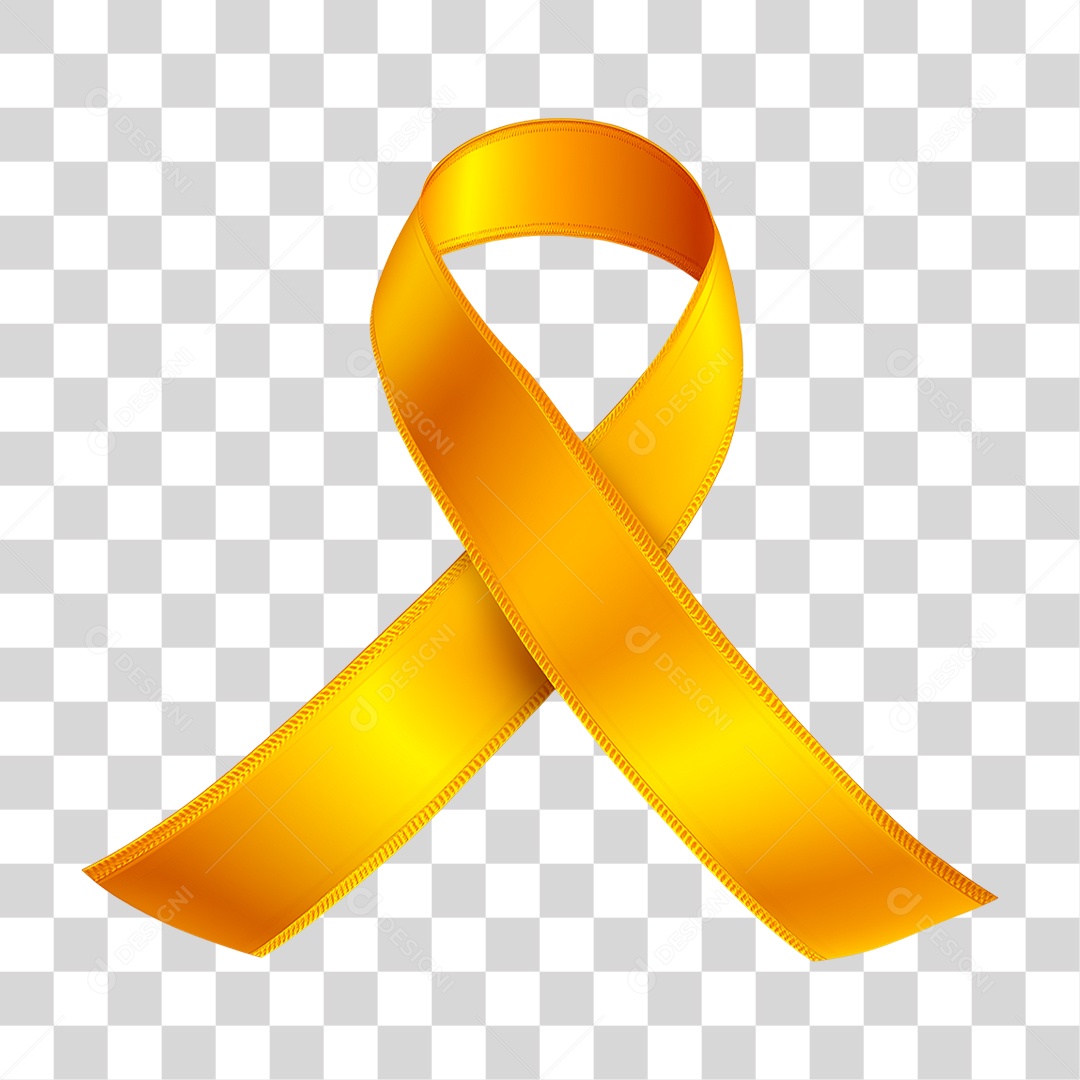 Laço Amarelo Conscientização PNG Transparente